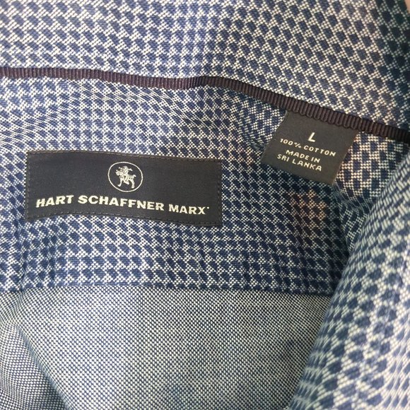 Hart Schaffner Marx 100% Cotton Long Sleeve Button Up Dress Shirt large - Picture 5 of 5